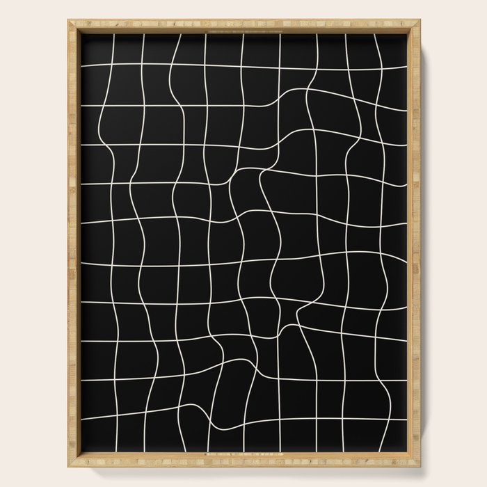 Warp Grid: Midnight Black Edition Serving Tray Gallery Image 1