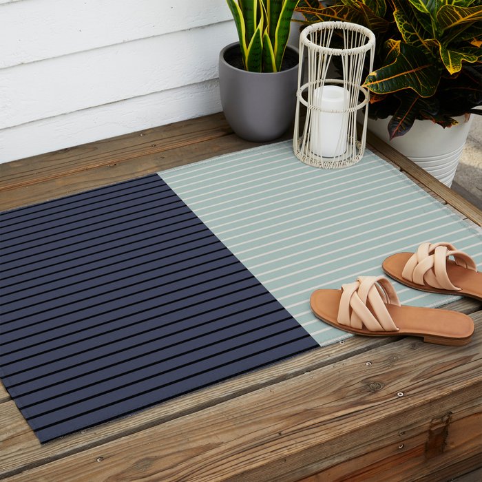 Color Block Lines XI Outdoor Rug Gallery Image 2