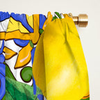 Summer ,Sicilian tiles ,citrus,oranges,majolica,lemons ,Mediterranean  Window Curtain Gallery Image 2