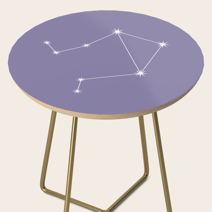Libra Zodiac Star Constellation Line Art Lavender Purple Side Table Gallery Image 2
