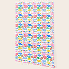 Retro funny sticker quote label pattern Wallpaper Gallery Image 2
