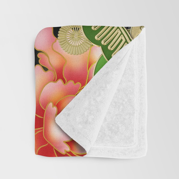 Japanese Maneki Neko lucky cat Pattern 001 Throw Blanket Gallery Image 3