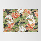 Japanese Maneki Neko lucky cat Pattern 001 Rug Gallery Image 2