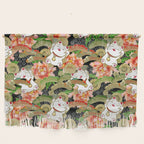Japanese Maneki Neko lucky cat Pattern 001 Wall Hanging Gallery Image 1