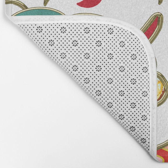 Japanese Maneki Neko lucky cat Pattern 001 Bath Mat Gallery Image 2