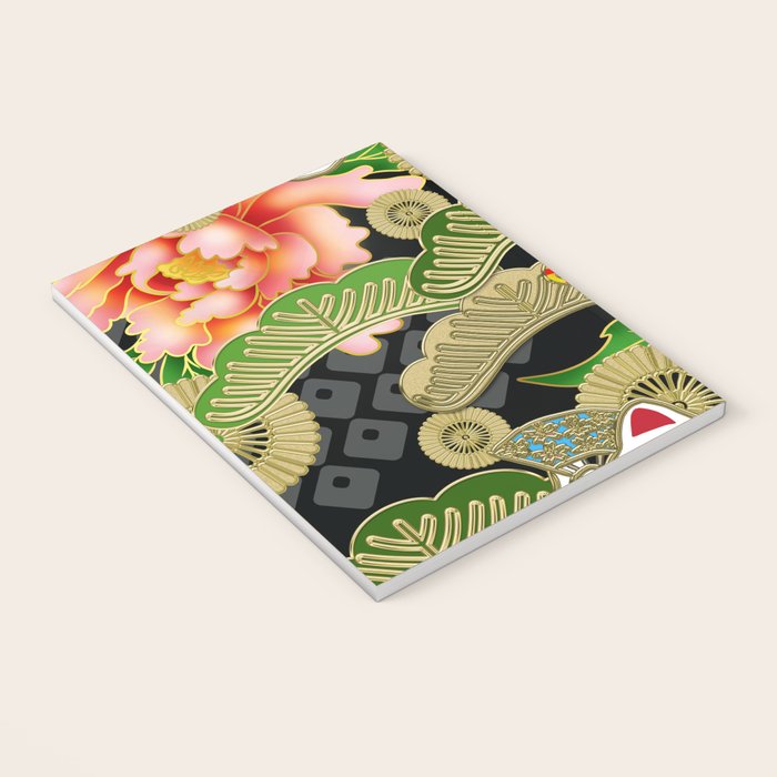 Japanese Maneki Neko lucky cat Pattern 001 Notebook Gallery Image 3