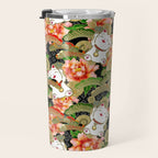 Japanese Maneki Neko lucky cat Pattern 001 Travel Mug Gallery Image 3