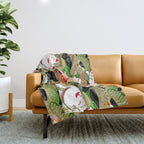 Japanese Maneki Neko lucky cat Pattern 001 Throw Blanket Gallery Image 1