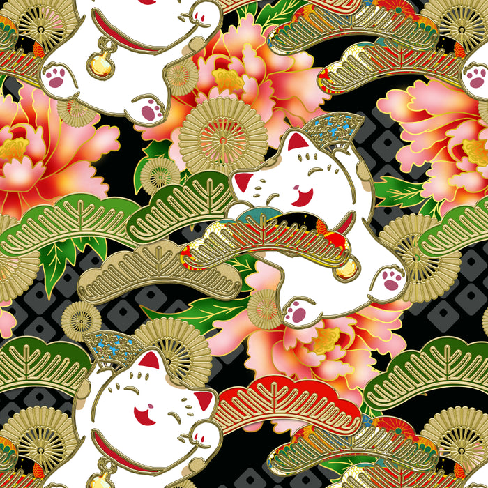 Japanese Maneki Neko lucky cat Pattern 001 Coffee Mug Gallery Image 2