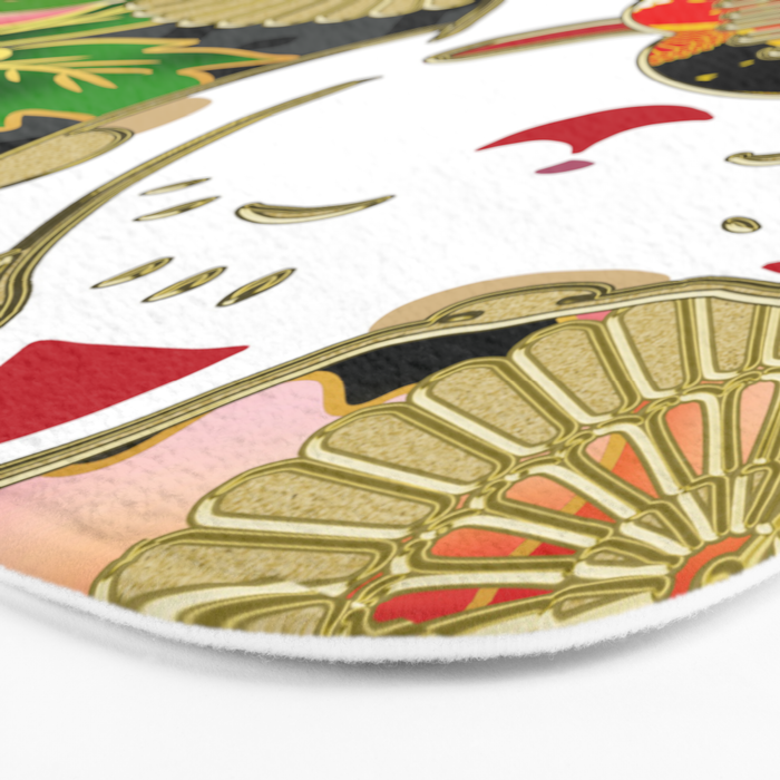 Japanese Maneki Neko lucky cat Pattern 001 Bath Mat Gallery Image 3