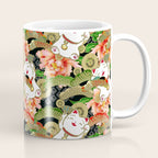 Japanese Maneki Neko lucky cat Pattern 001 Coffee Mug Gallery Image 1