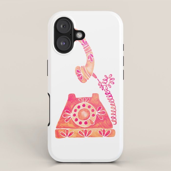 Vintage Rotary Phone - Peach Palette iPhone Case Gallery Image 1