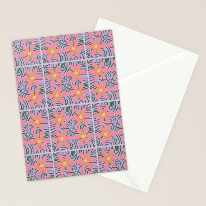 Psychedelic Daisies Stationery Card Gallery Image 2