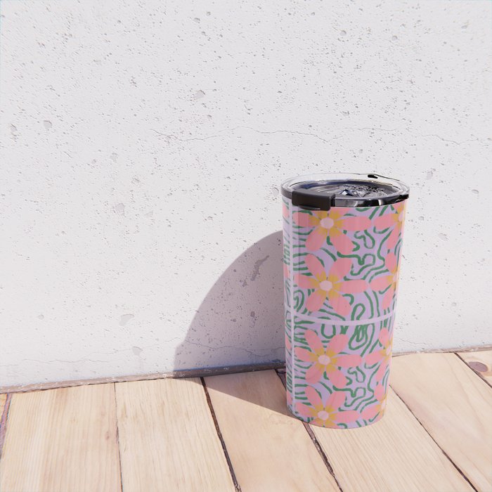 Psychedelic Daisies Travel Mug Gallery Image 4