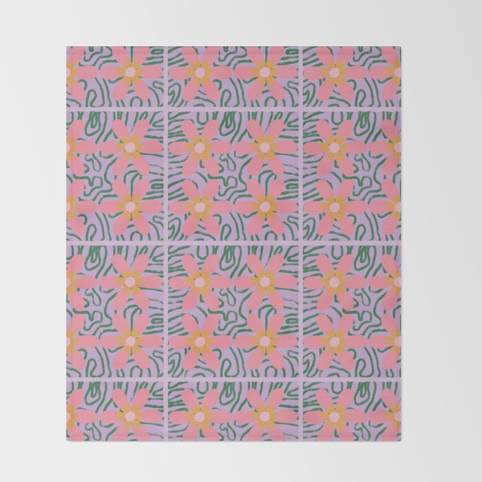 Psychedelic Daisies Throw Blanket Gallery Image 2