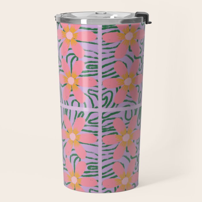 Psychedelic Daisies Travel Mug Gallery Image 2