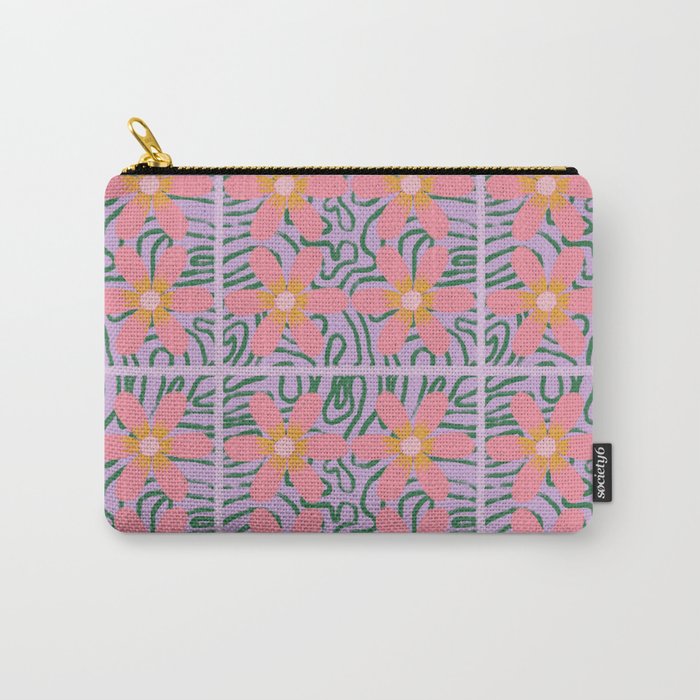 Psychedelic Daisies Carry All Pouch Gallery Image 1