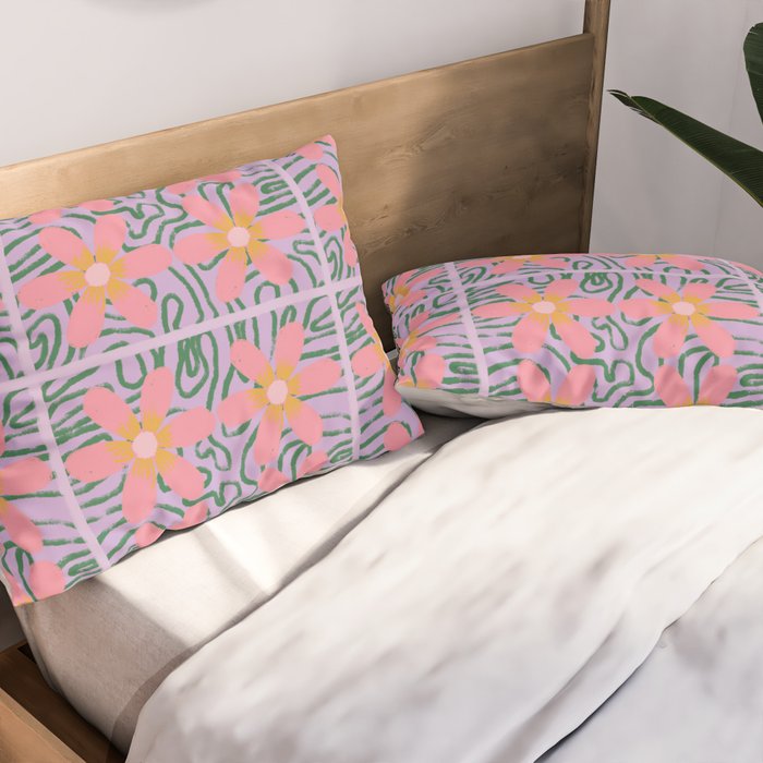 Psychedelic Daisies Pillow Sham Gallery Image 2
