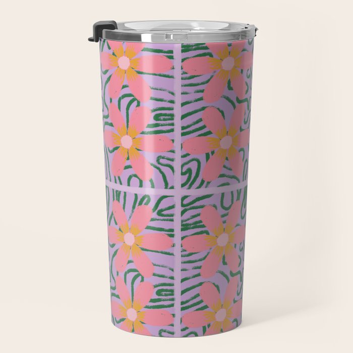 Psychedelic Daisies Travel Mug Gallery Image 3