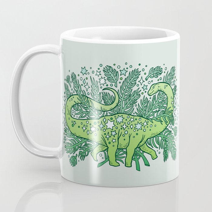 Evergreen Apatosaurus | Dinosaur Cosmic Festive Art Coffee Mug Gallery Image 3