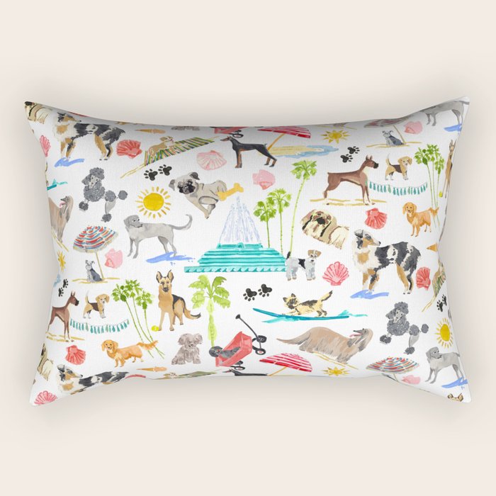 Doggie Days Rectangular Pillow Gallery Image 1