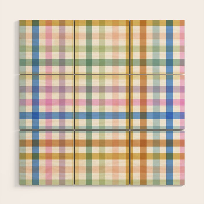 Rainbow Check Bliss Wood Wall Art Gallery Image 1