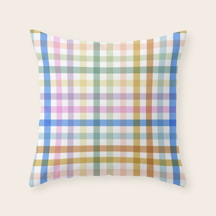 Rainbow Check Bliss Throw Pillow Gallery Image 6