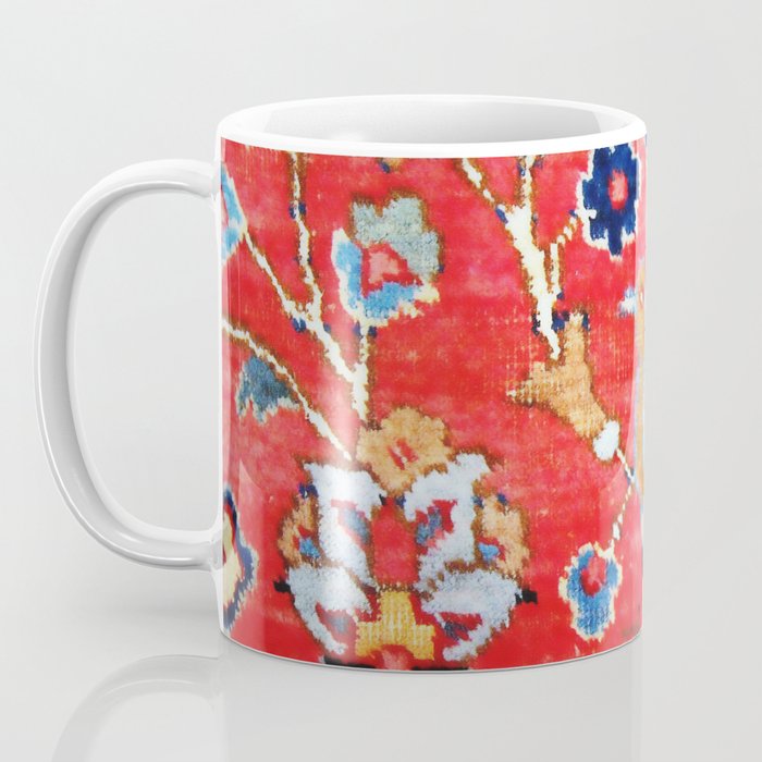 Antique Persian Tabriz Carpet Print With Bird Coffee Mug Gallery Image 3