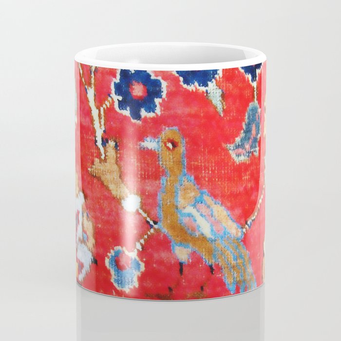 Antique Persian Tabriz Carpet Print With Bird Coffee Mug Gallery Image 4
