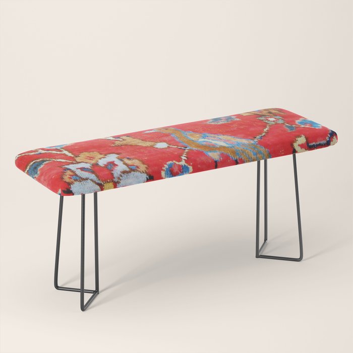 Antique Persian Tabriz Carpet Print With Bird Bench Gallery Image 1