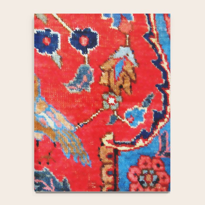 Antique Persian Tabriz Carpet Print With Bird Notebook Gallery Image 4