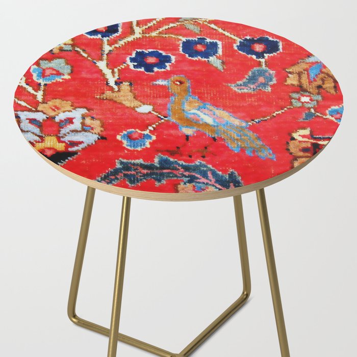 Antique Persian Tabriz Carpet Print With Bird Side Table Gallery Image 2