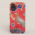 Antique Persian Tabriz Carpet Print With Bird iPhone Case Gallery Image 1