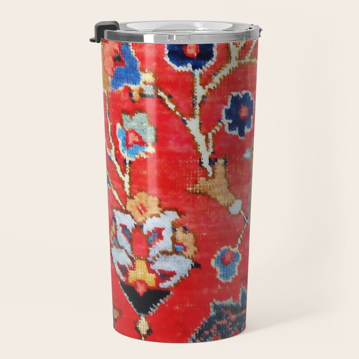 Antique Persian Tabriz Carpet Print With Bird Travel Mug Gallery Image 3