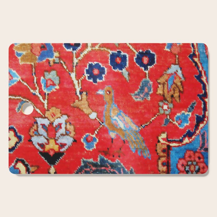 Antique Persian Tabriz Carpet Print With Bird Cutting Board Gallery Image 1
