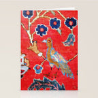 Antique Persian Tabriz Carpet Print With Bird Stationery Card Gallery Image 2