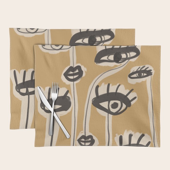 Abstract line art eyes 11 Placemat Gallery Image 1