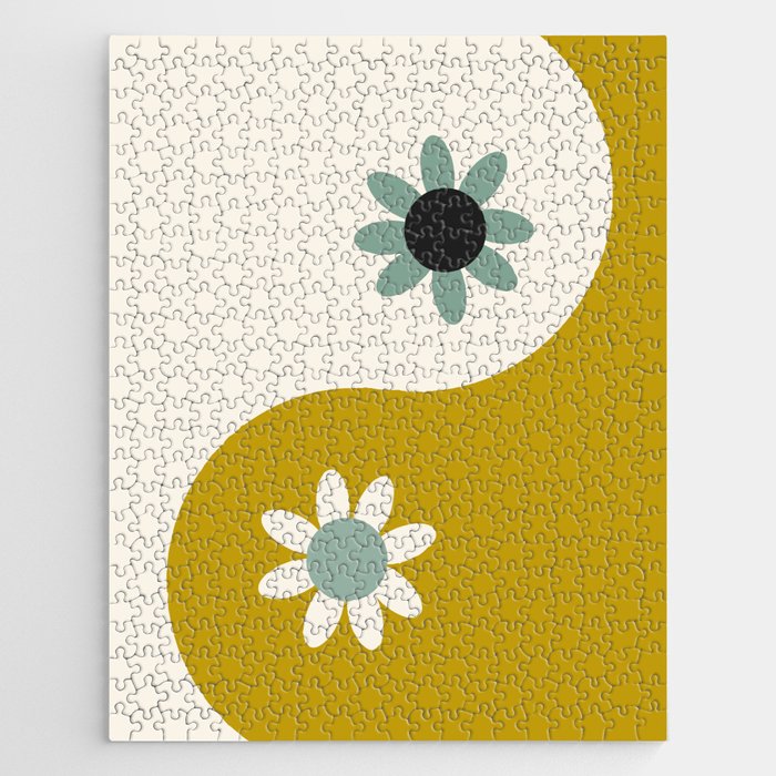 Yin Yang floral - earthy Jigsaw Puzzle Gallery Image 1
