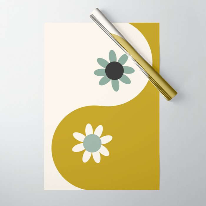 Yin Yang floral - earthy Wrapping Paper Gallery Image 1