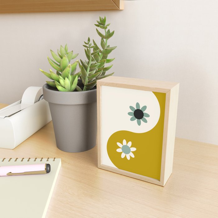Yin Yang floral - earthy Mini Art Print Gallery Image 2