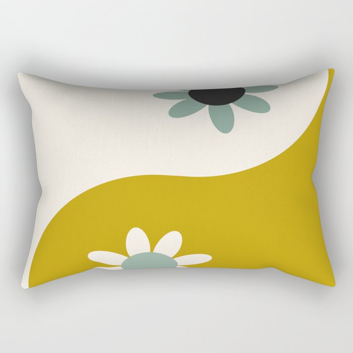 Yin Yang floral - earthy Rectangular Pillow Gallery Image 1