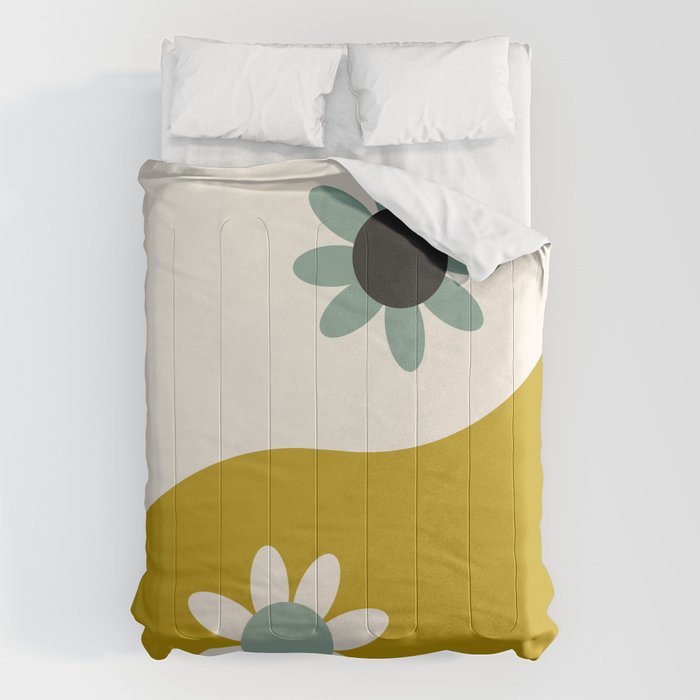 Yin Yang floral - earthy Comforter Gallery Image 6