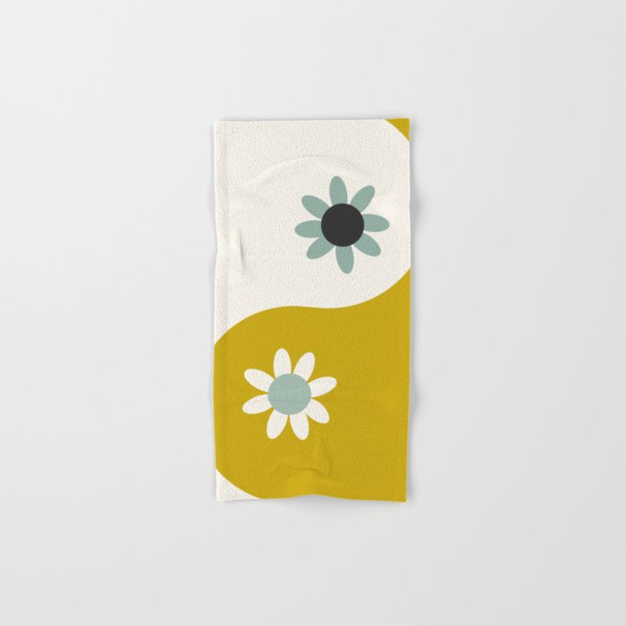 Yin Yang floral - earthy Bath Towel Gallery Image 1