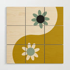 Yin Yang floral - earthy Wood Wall Art Gallery Image 1
