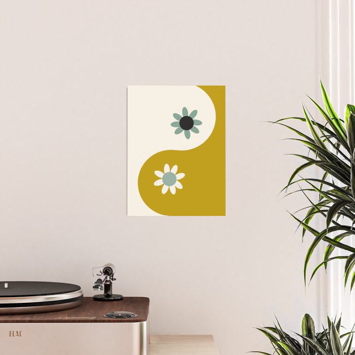 Yin Yang floral - earthy Poster Gallery Image 2