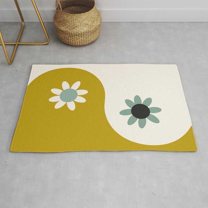Yin Yang floral - earthy Rug Gallery Image 1