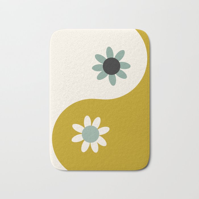 Yin Yang floral - earthy Bath Mat Gallery Image 1