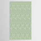 Mint green watercolor hand painted floral leaves Tablecloth Gallery Image 2