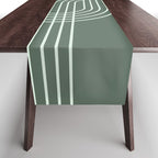 Geometric Lines in Forest Green Table Runner Gallery Image 1