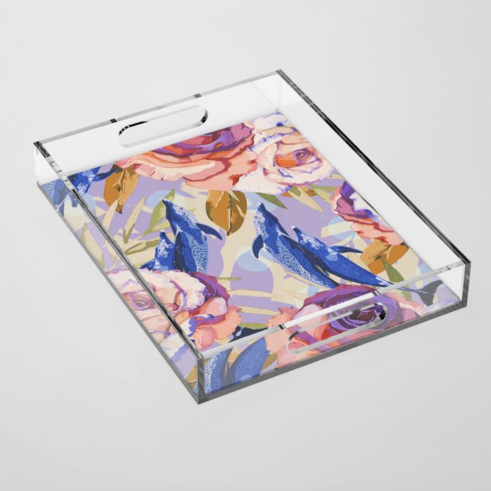 Dolphins in the roses A Acrylic Tray Gallery Image 1
